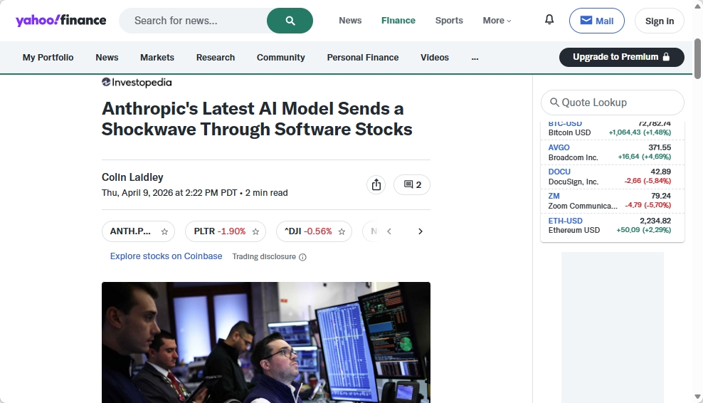 Finance news summary preview